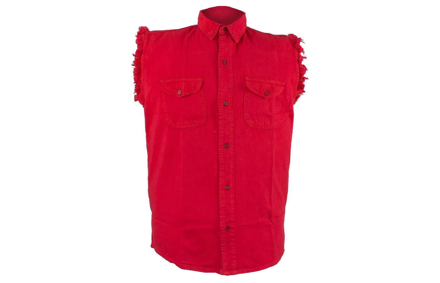 Mens Denim Red Sleeveless