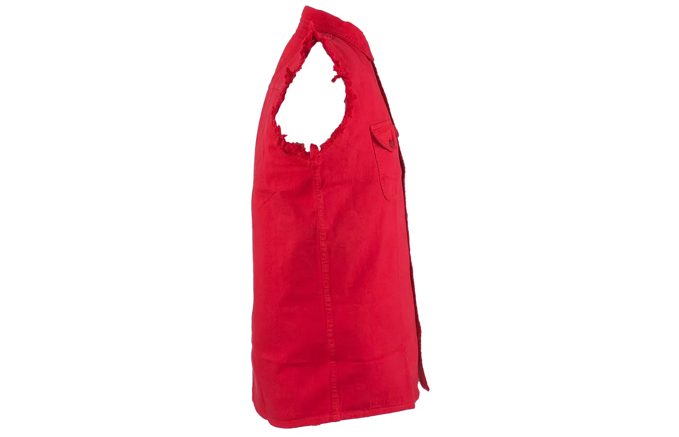 Mens Denim Red Sleeveless