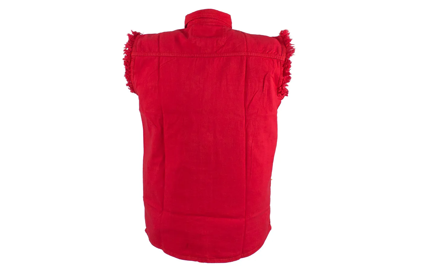 Mens Denim Red Sleeveless