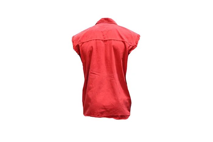 Mens Denim Red Sleeveless
