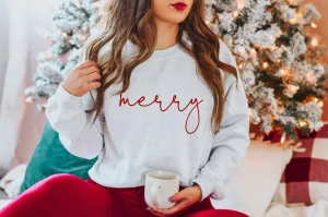 Merry Christmas Sweatshirt Merry Simple Minimal Shirt