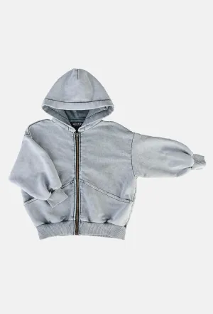 Mini Kid Vintage Grey Pocket Hoodie