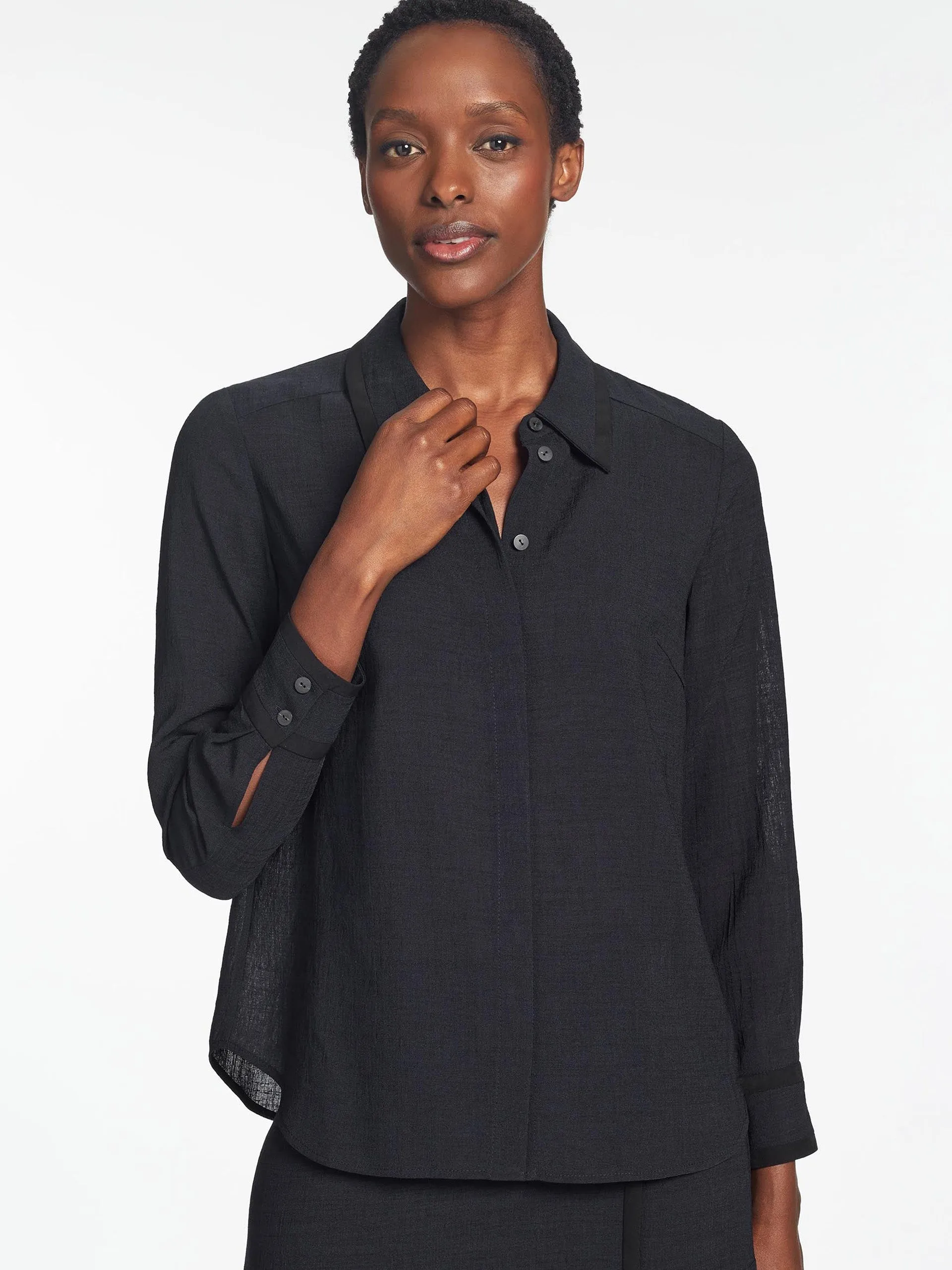 Navy Sullivan Techni Voile shirt