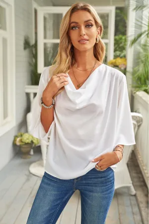 Oozing Beauty Draped Half Sleeve Blouse