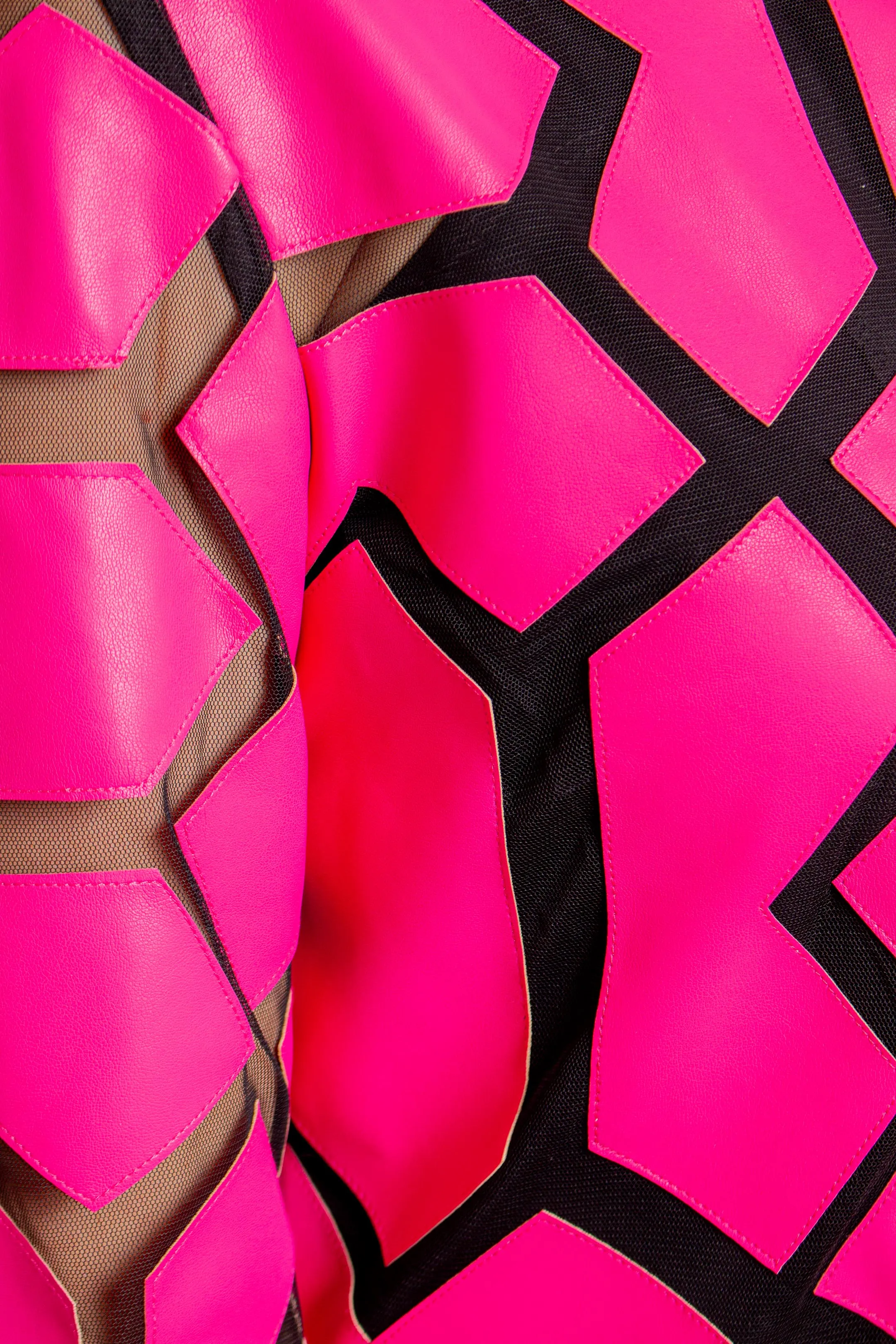Pink/ Black Geometric Print Jacket