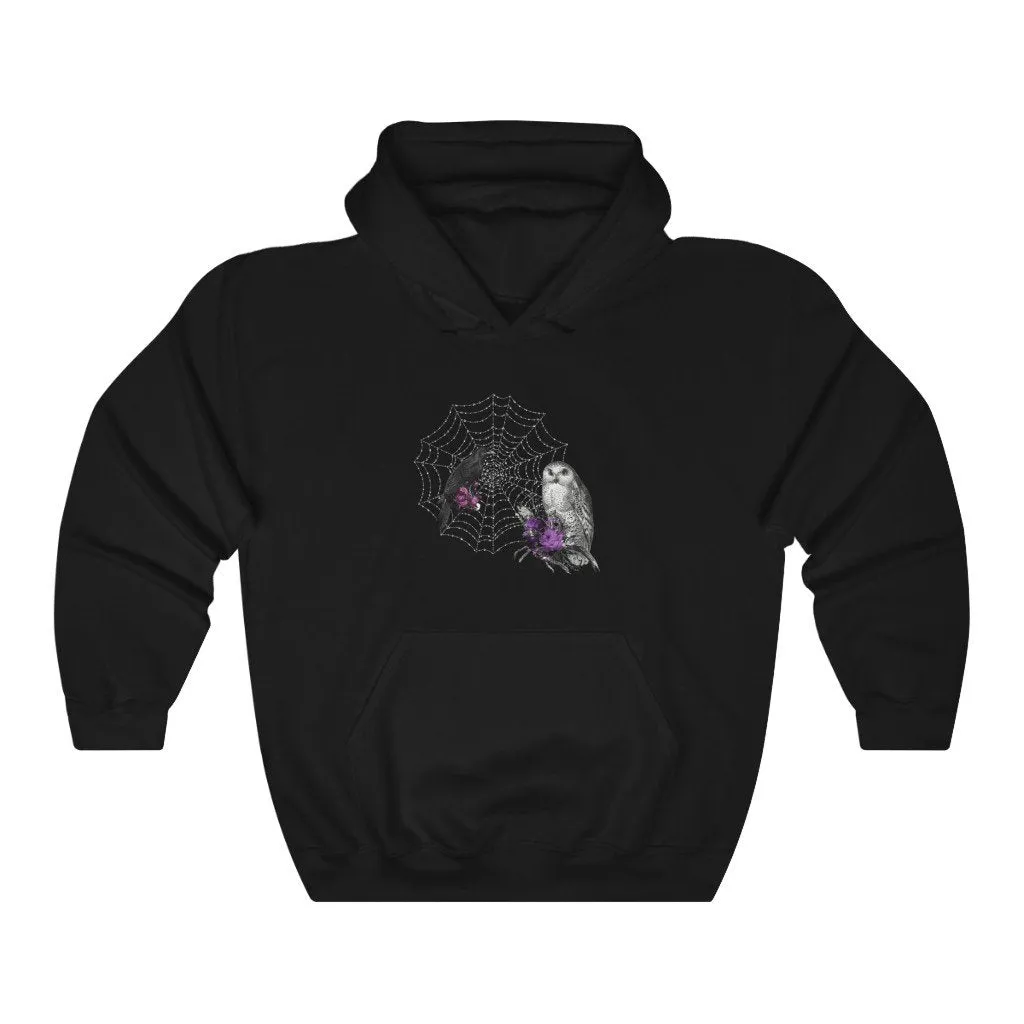 Pullover Hoodies-Raven and Owl
