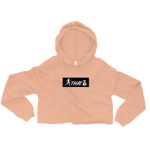 "W. Sup. Chase That bag" Peach (Black logo) Crop Hoodie