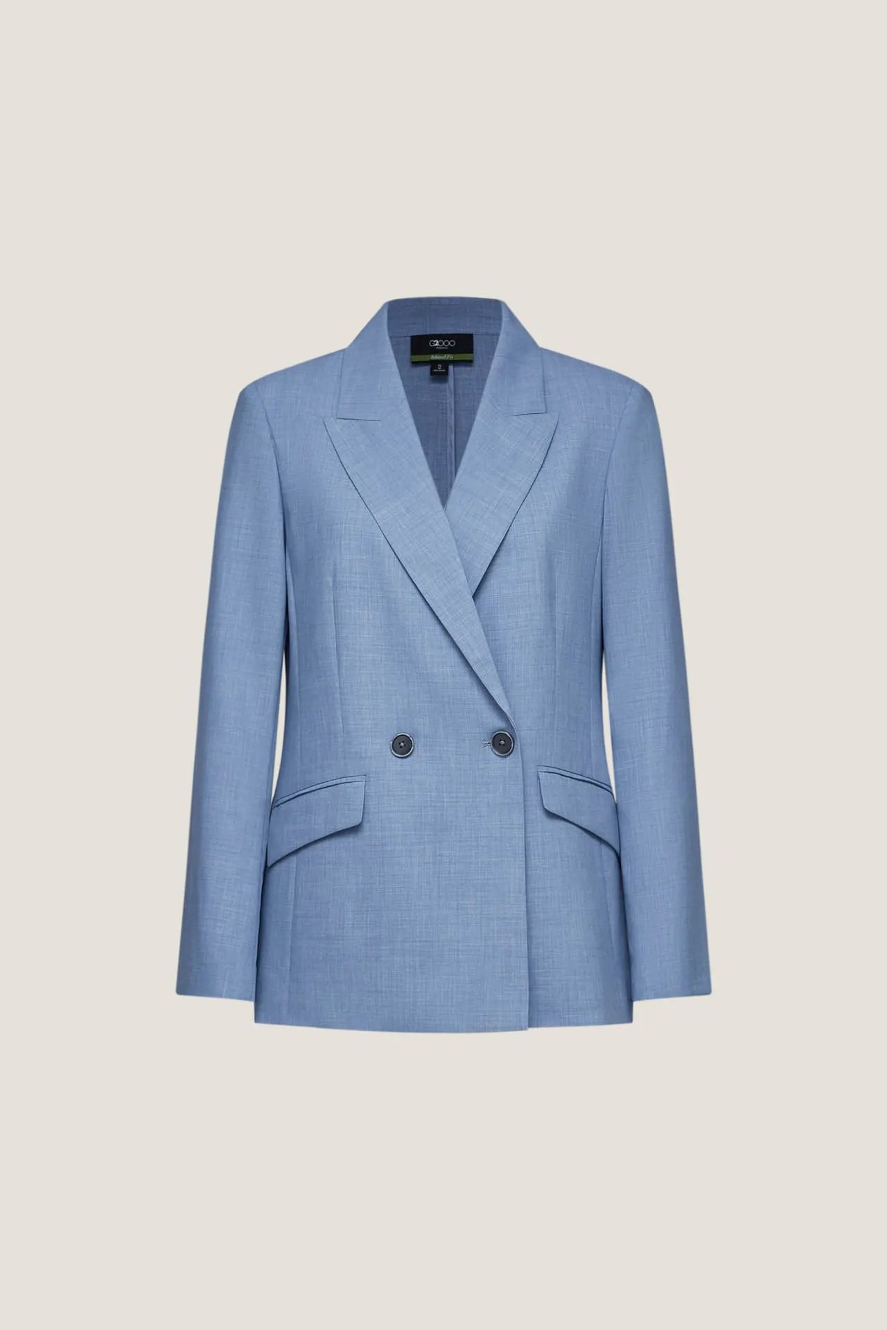Rayon Blend Double -Breasted Suit Blazer
