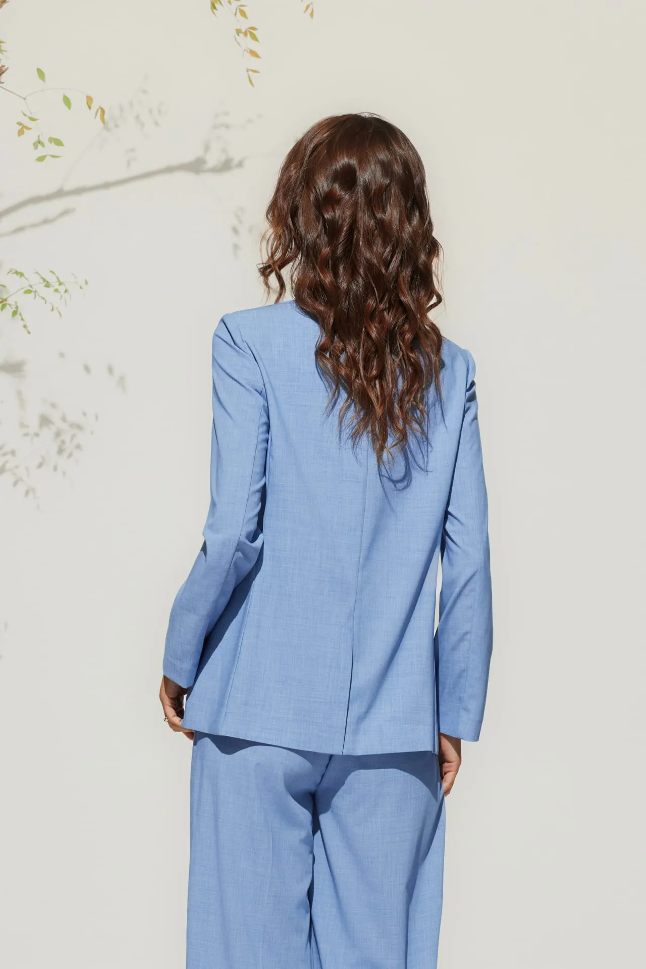 Rayon Blend Double -Breasted Suit Blazer