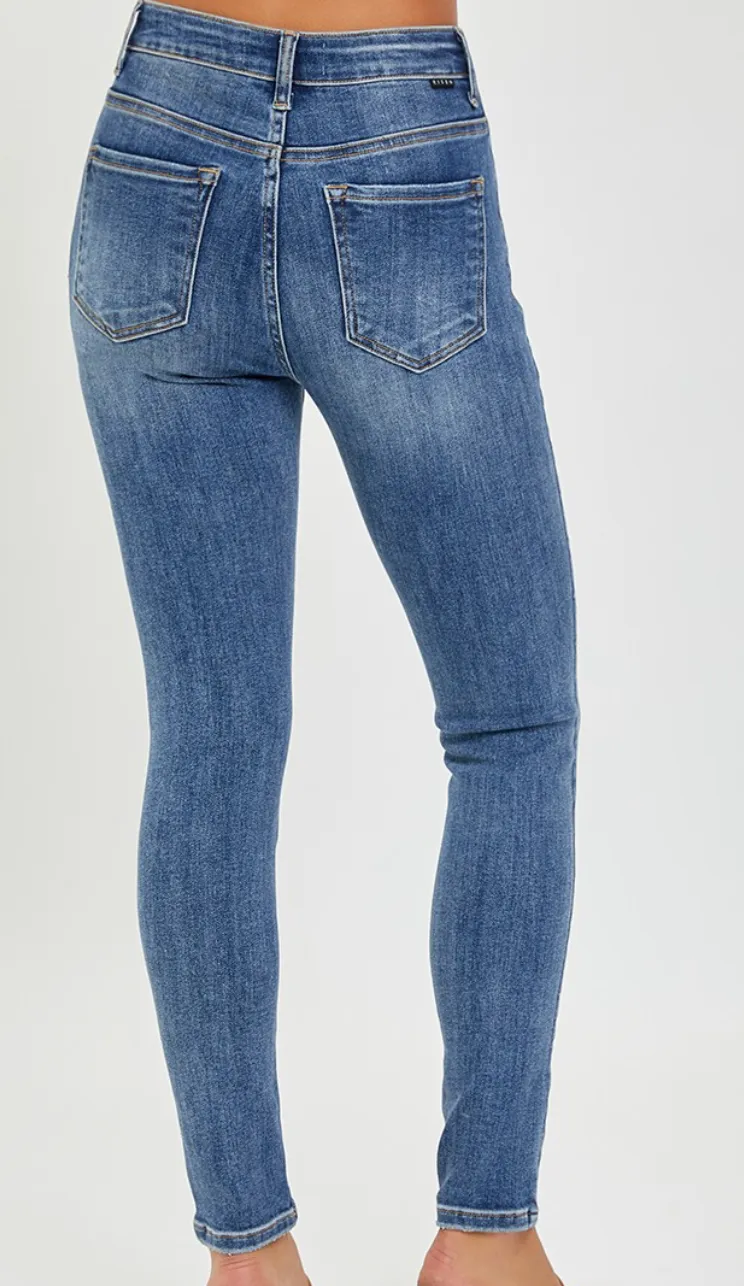 Risen Mid Rise Ankle Skinny Jeans