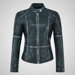 SERAPHINA Ladies Leather Biker Style Jacket