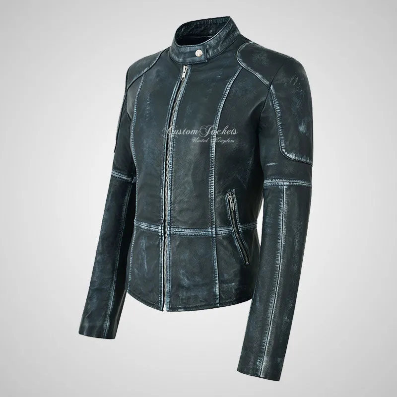 SERAPHINA Ladies Leather Biker Style Jacket
