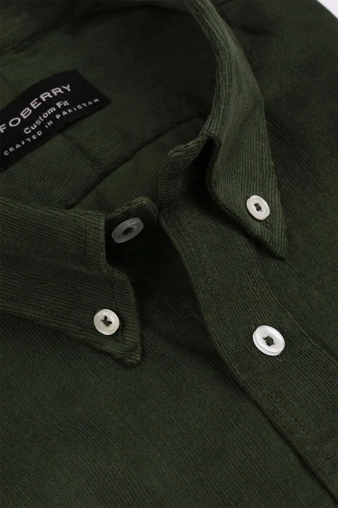 Soft Bottle Green Corduroy Shirt