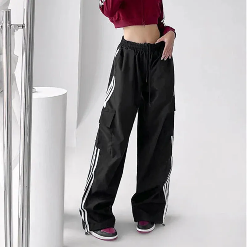 Striped High Waist Baggy Sweatpants Women