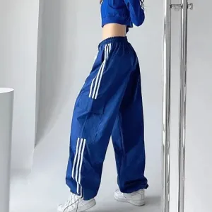 Striped High Waist Baggy Sweatpants Women