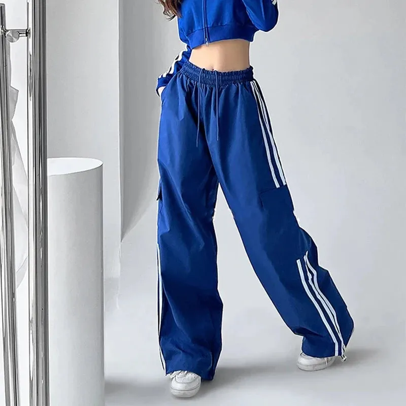 Striped High Waist Baggy Sweatpants Women