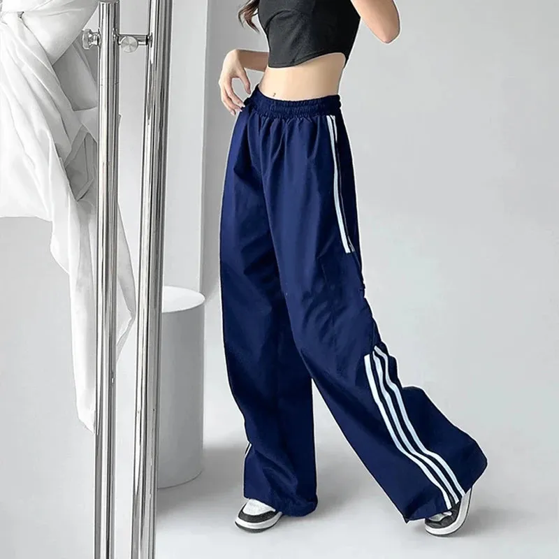 Striped High Waist Baggy Sweatpants Women