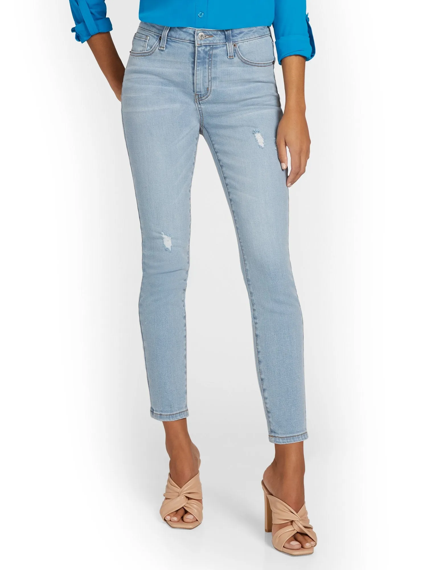 Tall Lexi Mid-Rise Super-Skinny Ankle Jeans - Light Wash