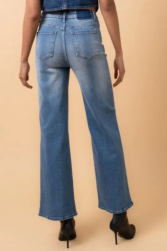 THE NOLLA HIGH RISE WIDE LEG JEANS