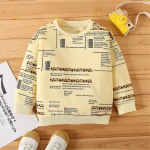 Unisex Letter Printed Crew Neck Long Sleeve T-shirts Wholesale Kidswear