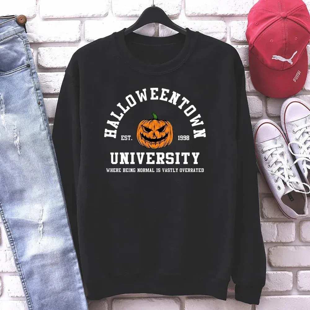 Vintage Halloween Sweatshirt Halloweentown Est 1998 Pullover Funny Fall Hoodies Pumpkin Autumn Sweatshirts