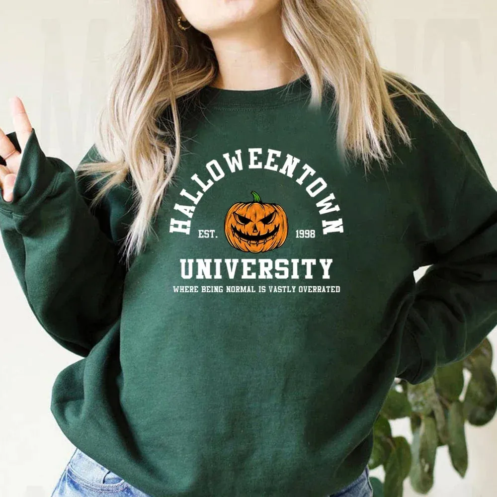 Vintage Halloween Sweatshirt Halloweentown Est 1998 Pullover Funny Fall Hoodies Pumpkin Autumn Sweatshirts