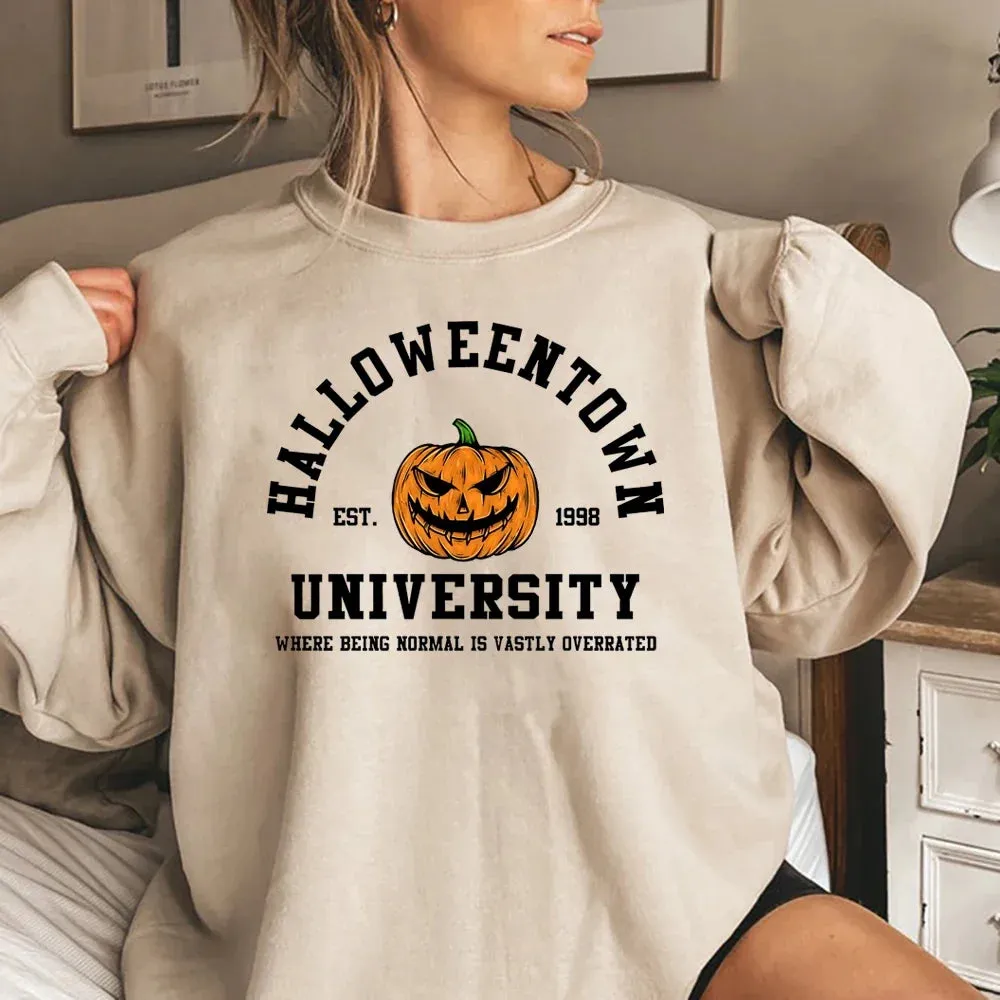 Vintage Halloween Sweatshirt Halloweentown Est 1998 Pullover Funny Fall Hoodies Pumpkin Autumn Sweatshirts