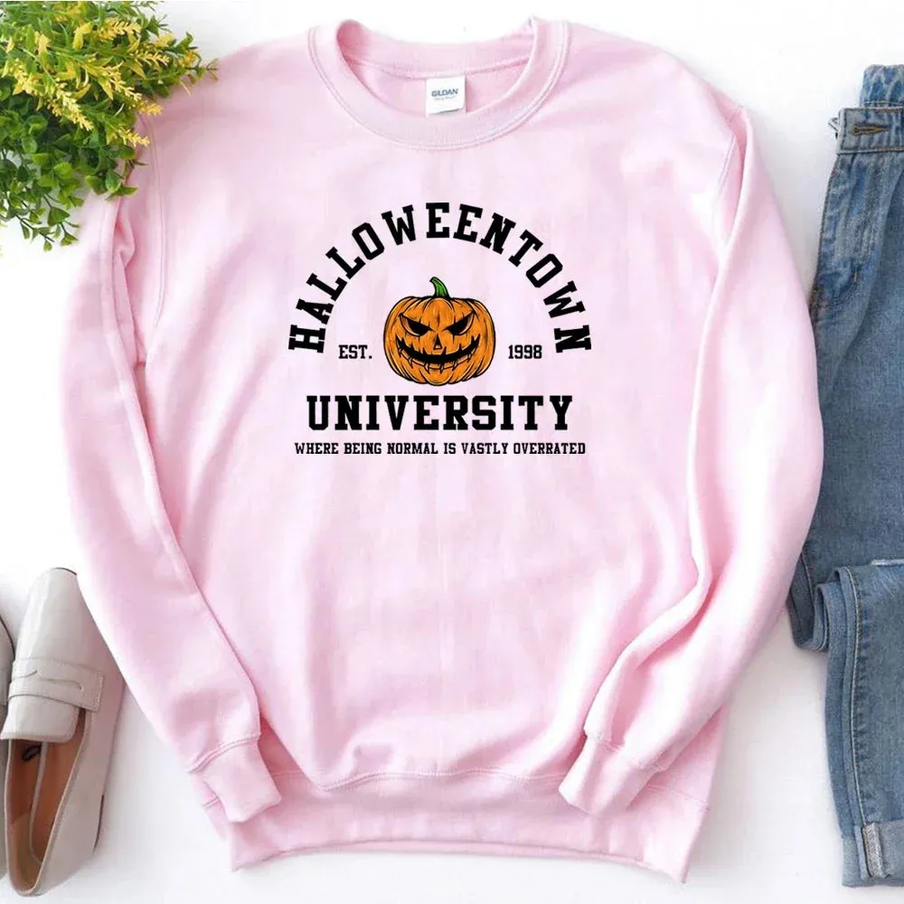 Vintage Halloween Sweatshirt Halloweentown Est 1998 Pullover Funny Fall Hoodies Pumpkin Autumn Sweatshirts