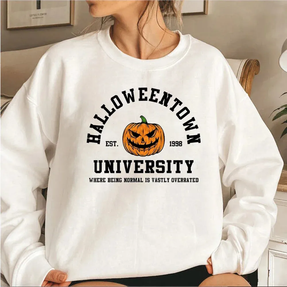 Vintage Halloween Sweatshirt Halloweentown Est 1998 Pullover Funny Fall Hoodies Pumpkin Autumn Sweatshirts