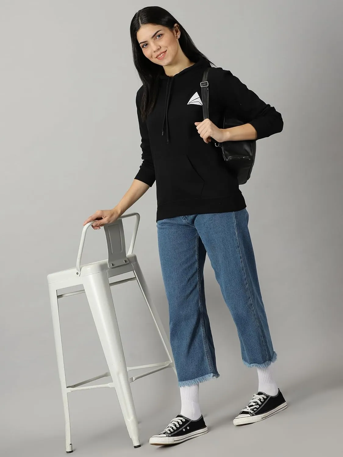 Women Logo Print Hoodie