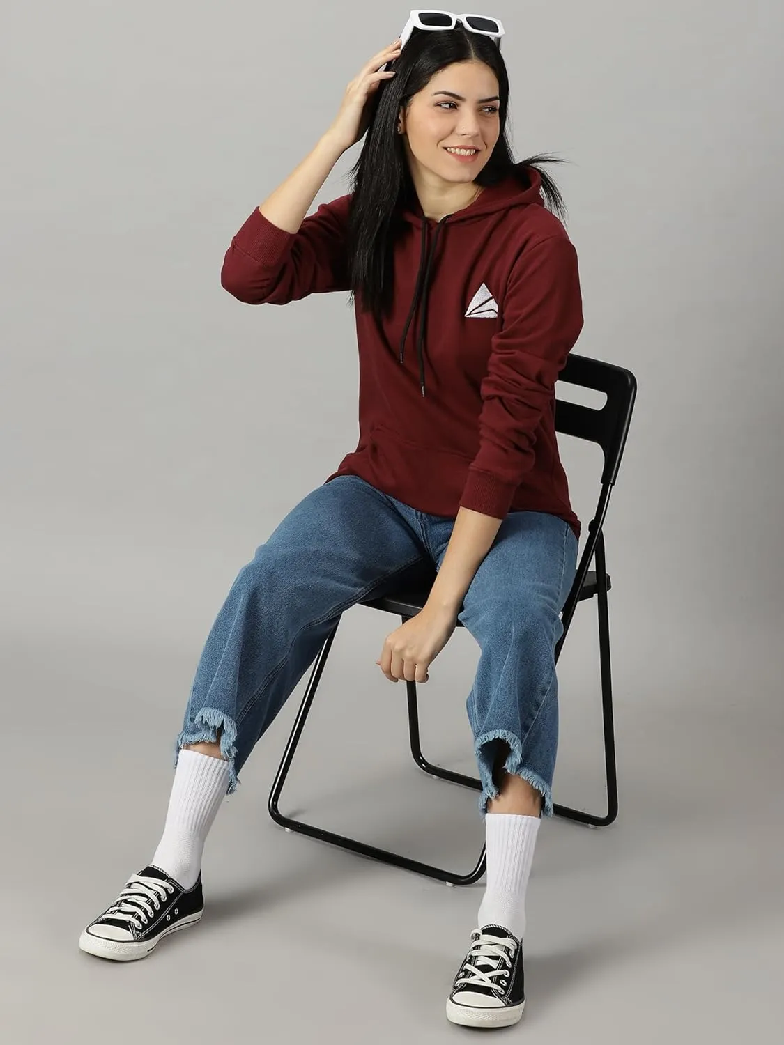 Women Logo Print Hoodie