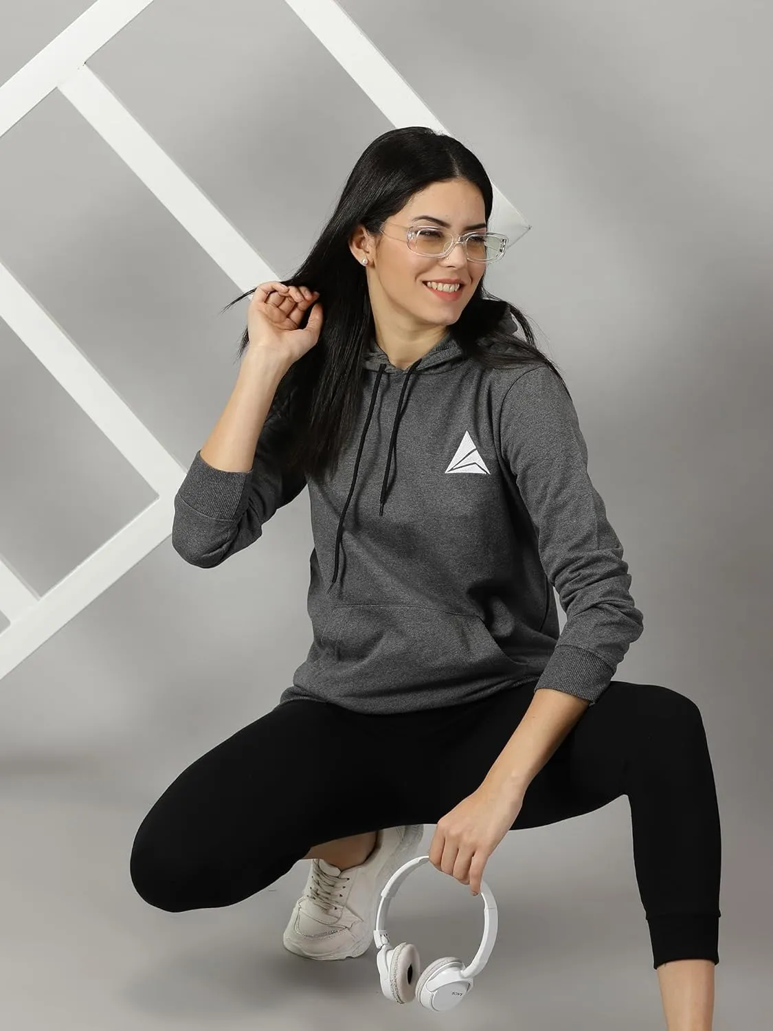 Women Logo Print Hoodie