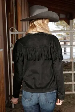 Women's Fringe Jacket - Black
