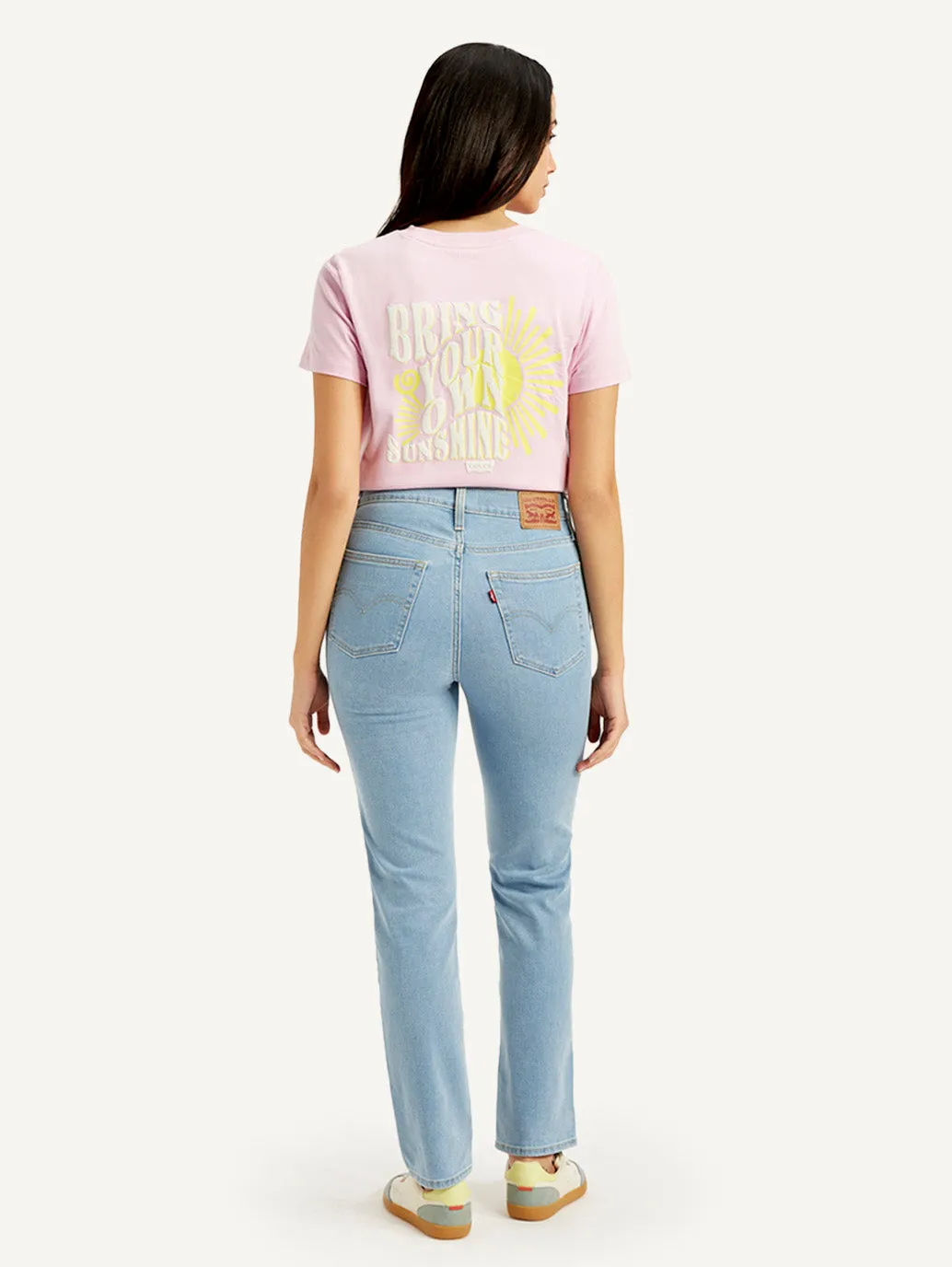 Women's High Rise 724 Slim Straight Fit Light-Blue Jeans