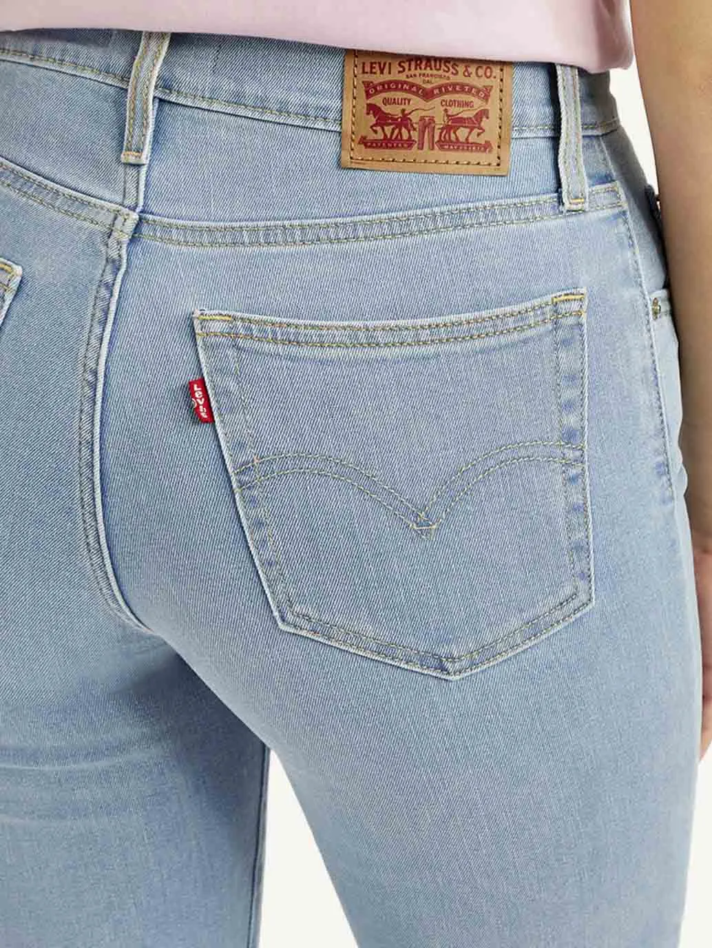 Women's High Rise 724 Slim Straight Fit Light-Blue Jeans