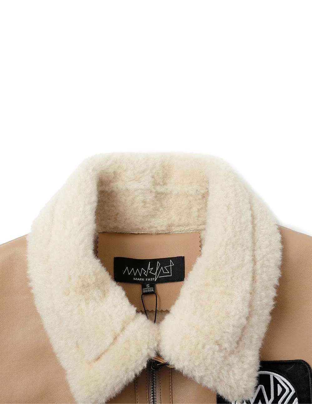 Women's short leather fur jacket
