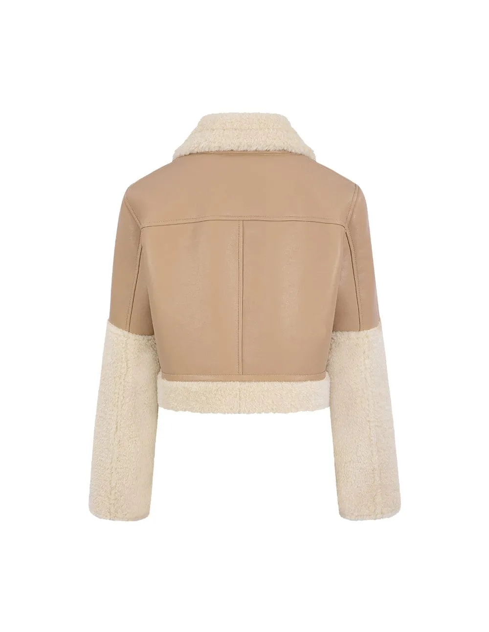 Women's short leather fur jacket
