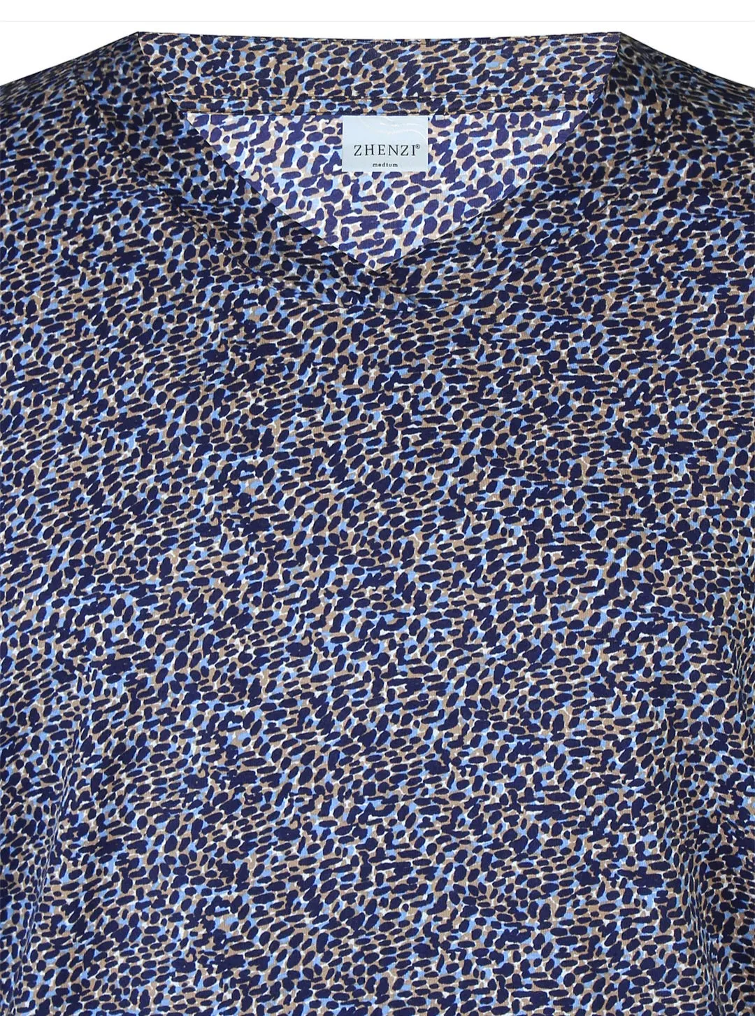 Zhenzi blue abstract print top