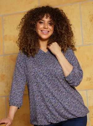 Zhenzi blue abstract print top